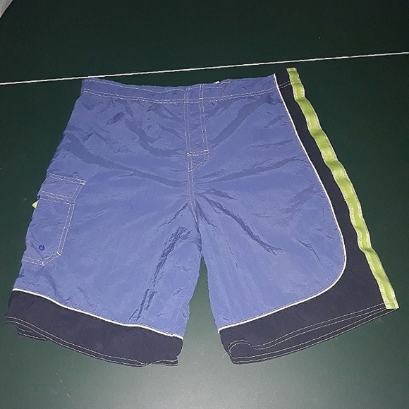 Greendog men's swimsuit blue neon size Large bathing suit trunks board shorts - Picture 2 of 12